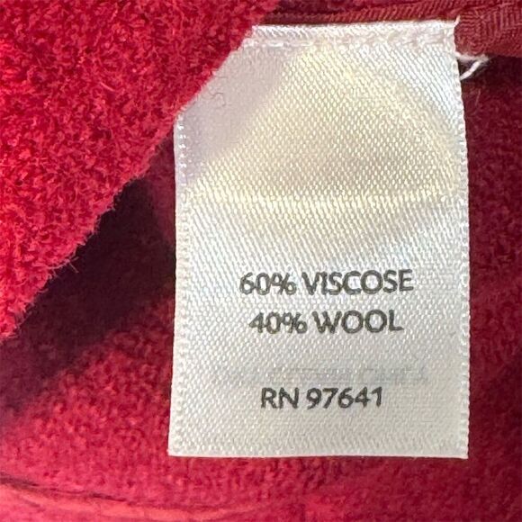 J. Jill Red Blazer Jacket L Wool Blend Two-Button Knit Preppy Old Money Career - Picture 8 of 9